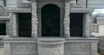 枣庄 芝麻灰高档墓碑，土墓，可定制
