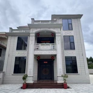 枣庄 芝麻白石材别墅干挂案例展示