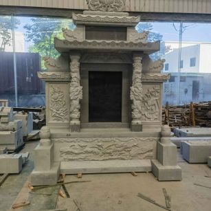 枣庄 芝麻灰高档墓碑、土墓，一套也支持定做