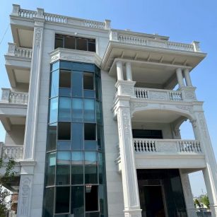 枣庄 芝麻白花岗岩别墅外墙干挂效果展示