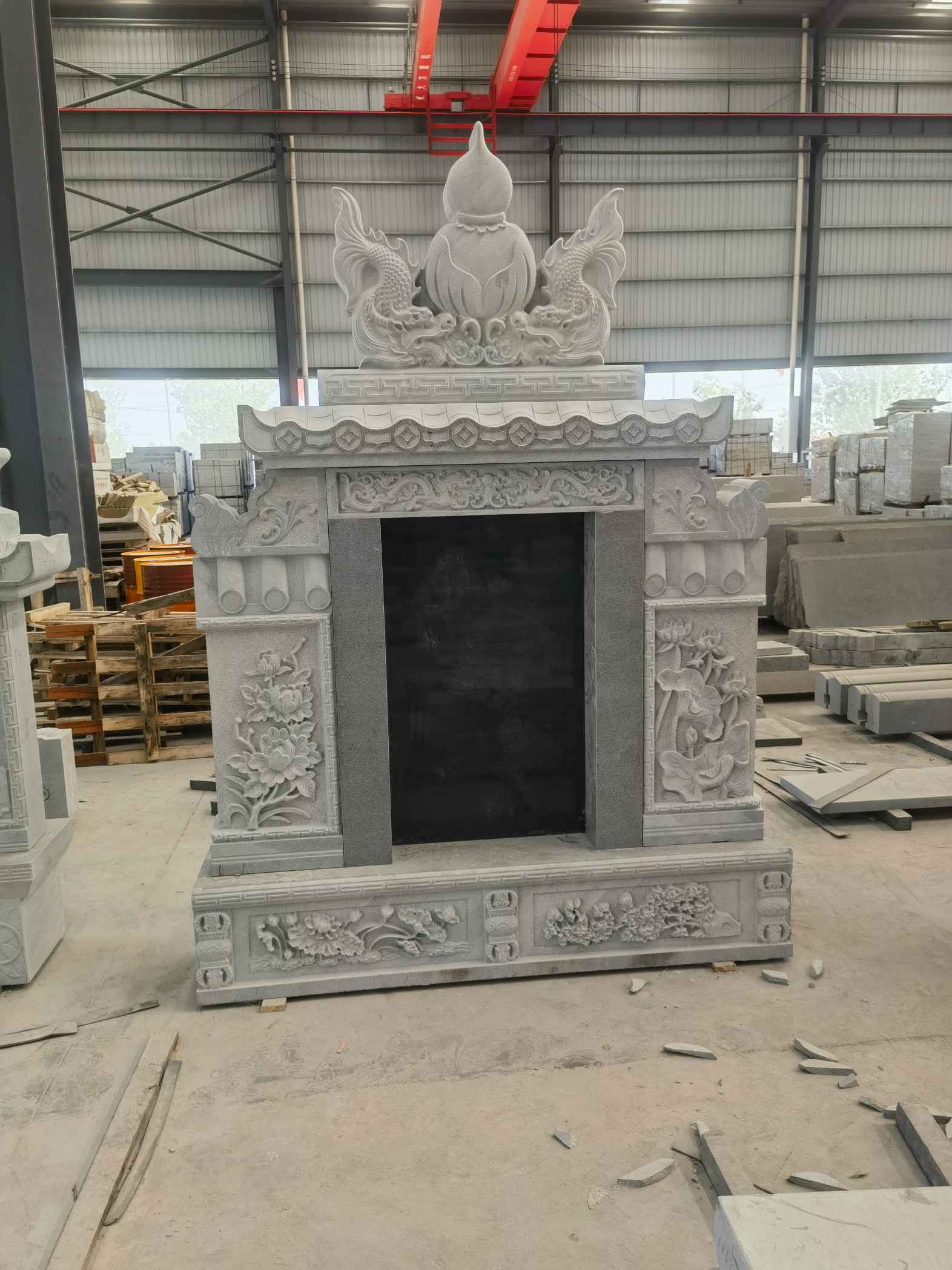 枣庄 芝麻灰高档墓碑、土墓，一套也支持定做