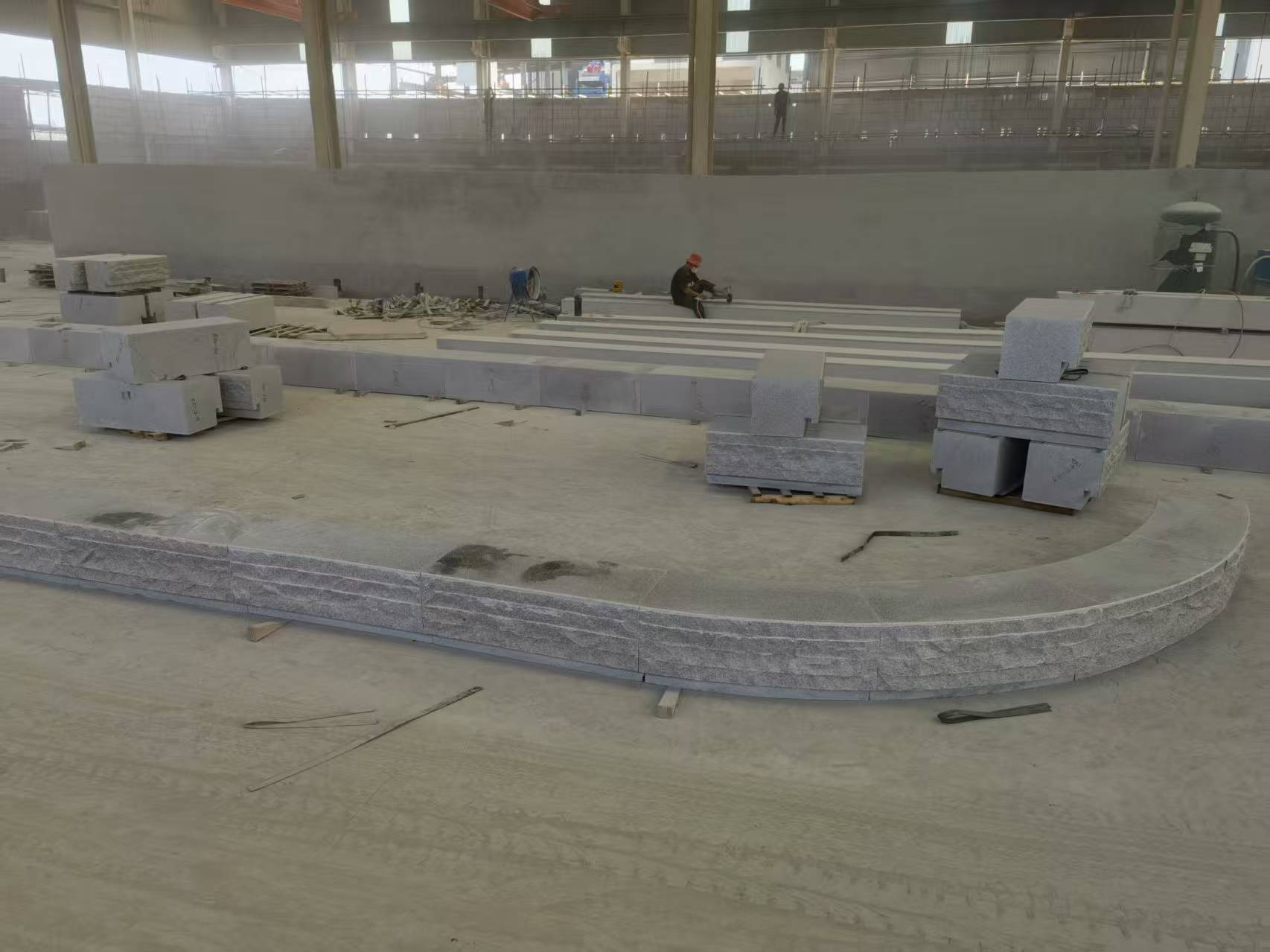 枣庄 芝麻白整石坐凳（光面+自然面）