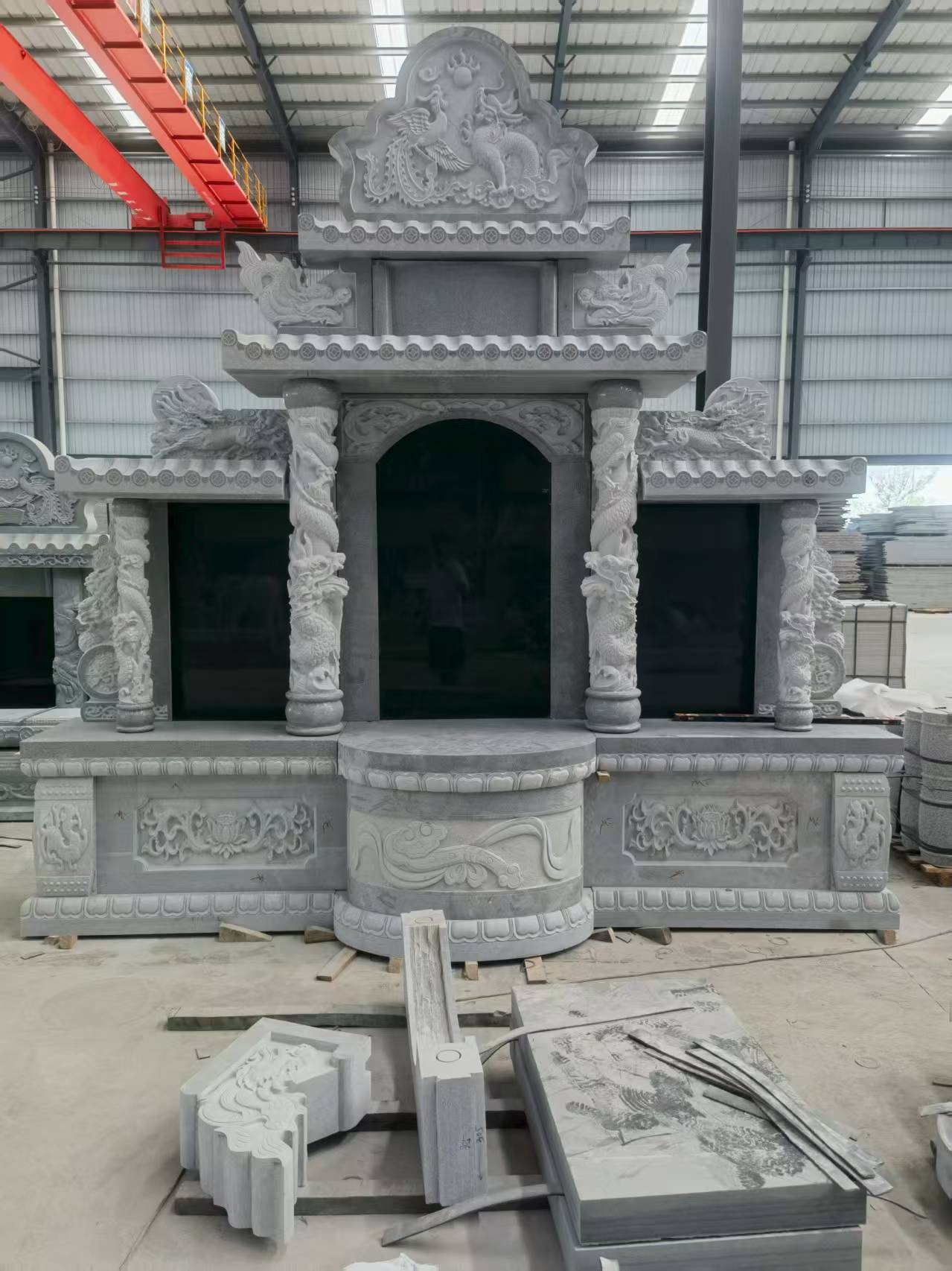 枣庄 芝麻灰高档墓碑，土墓，可定制